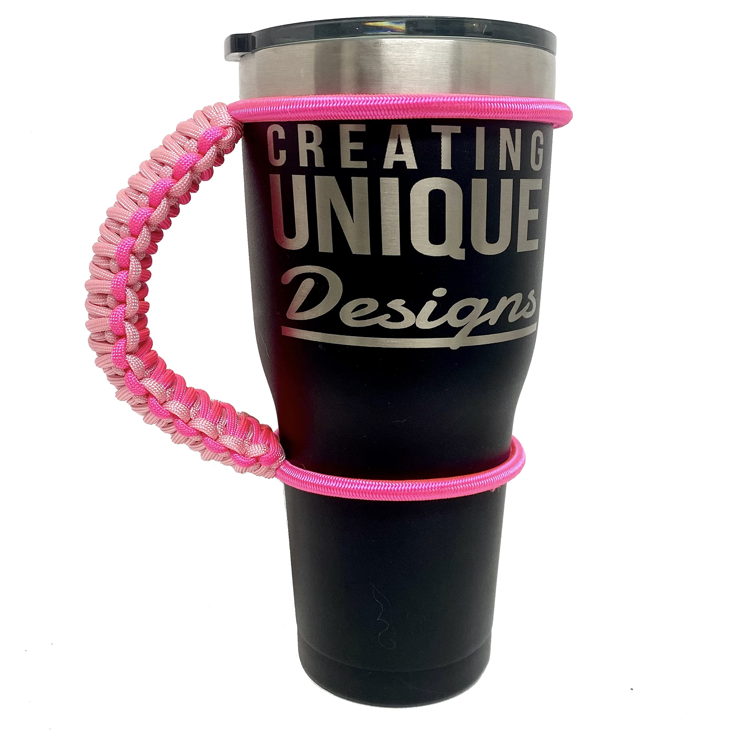 Creating Unique Designs Handmade Elastic Tumbler Handles 20 30 32 40 oz (Handle Only) (Rose Pink, Neon Pink)