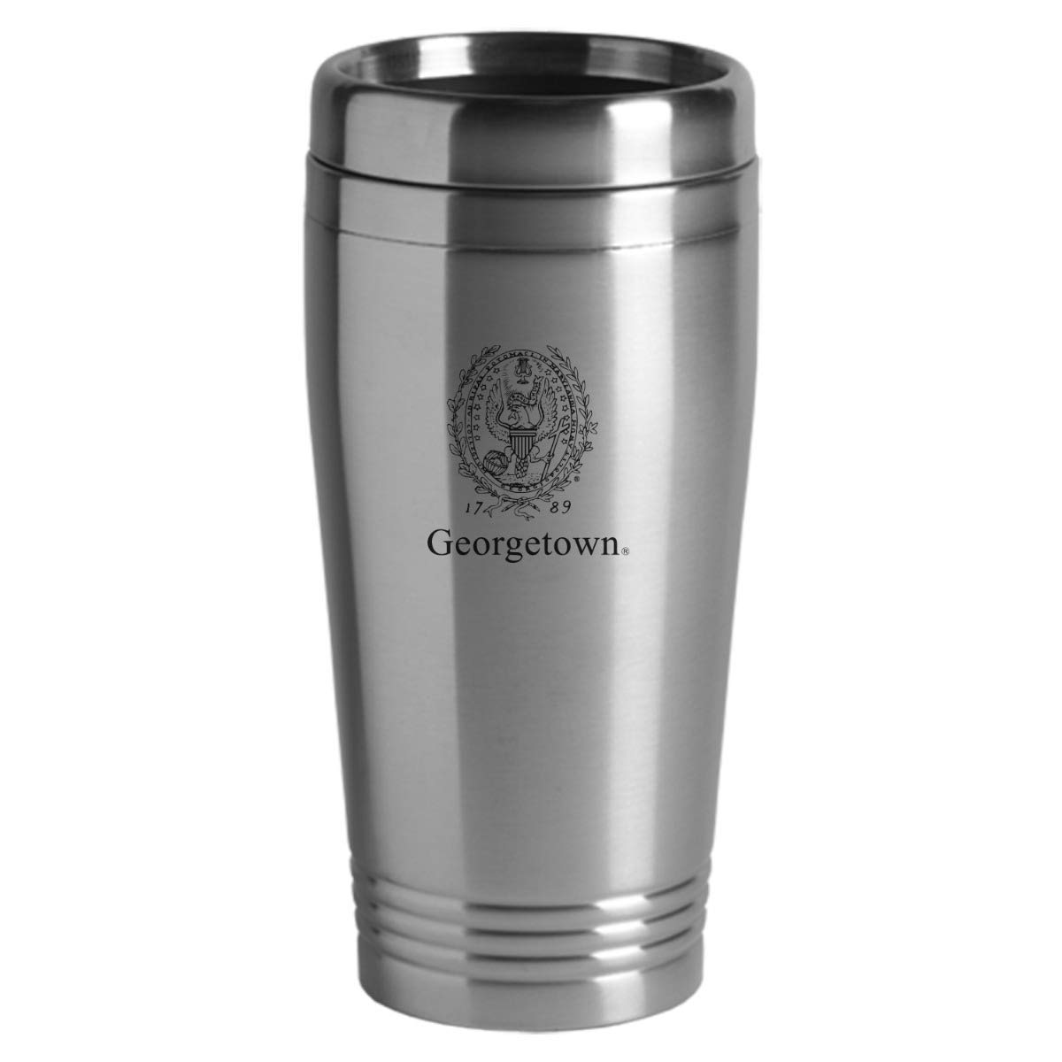 LXG, Inc. Georgetown University - 16-Ounce Travel Mug Tumbler - Silver