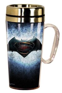 spoontiques 17200 dawn of justice logo insulated travel mug, multi