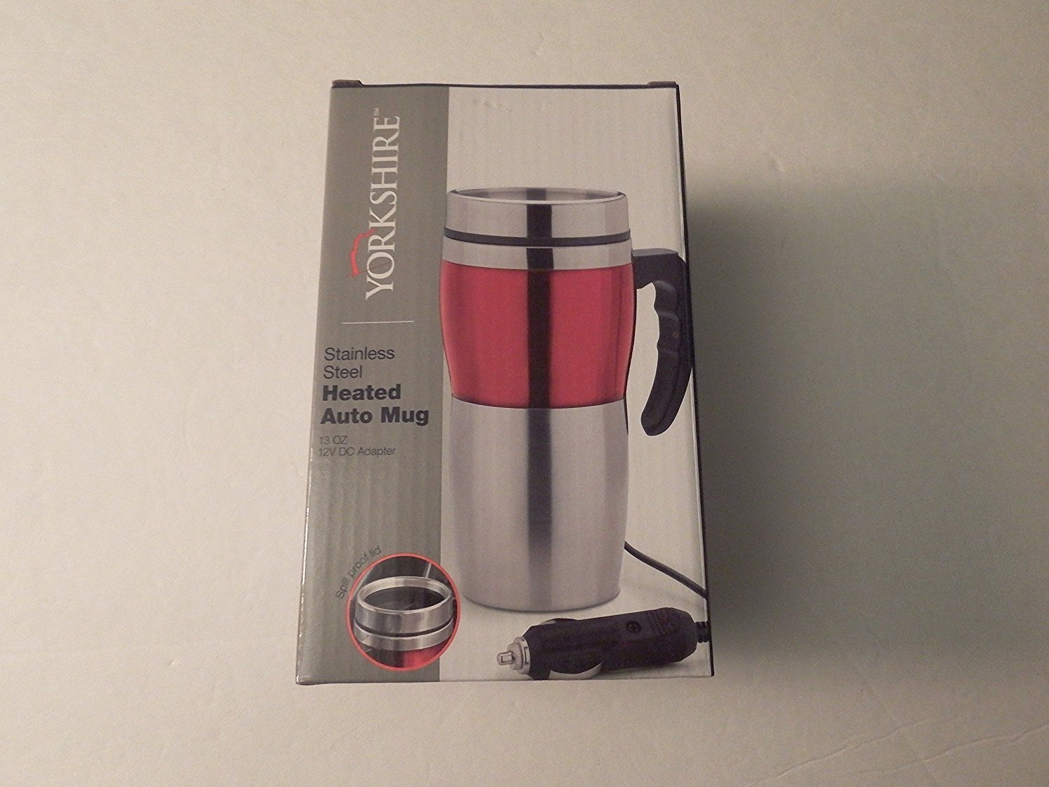 Yorkshire Stainless Steel Heated Auto Travel Mug (Coffee or Tea Travel Cup)