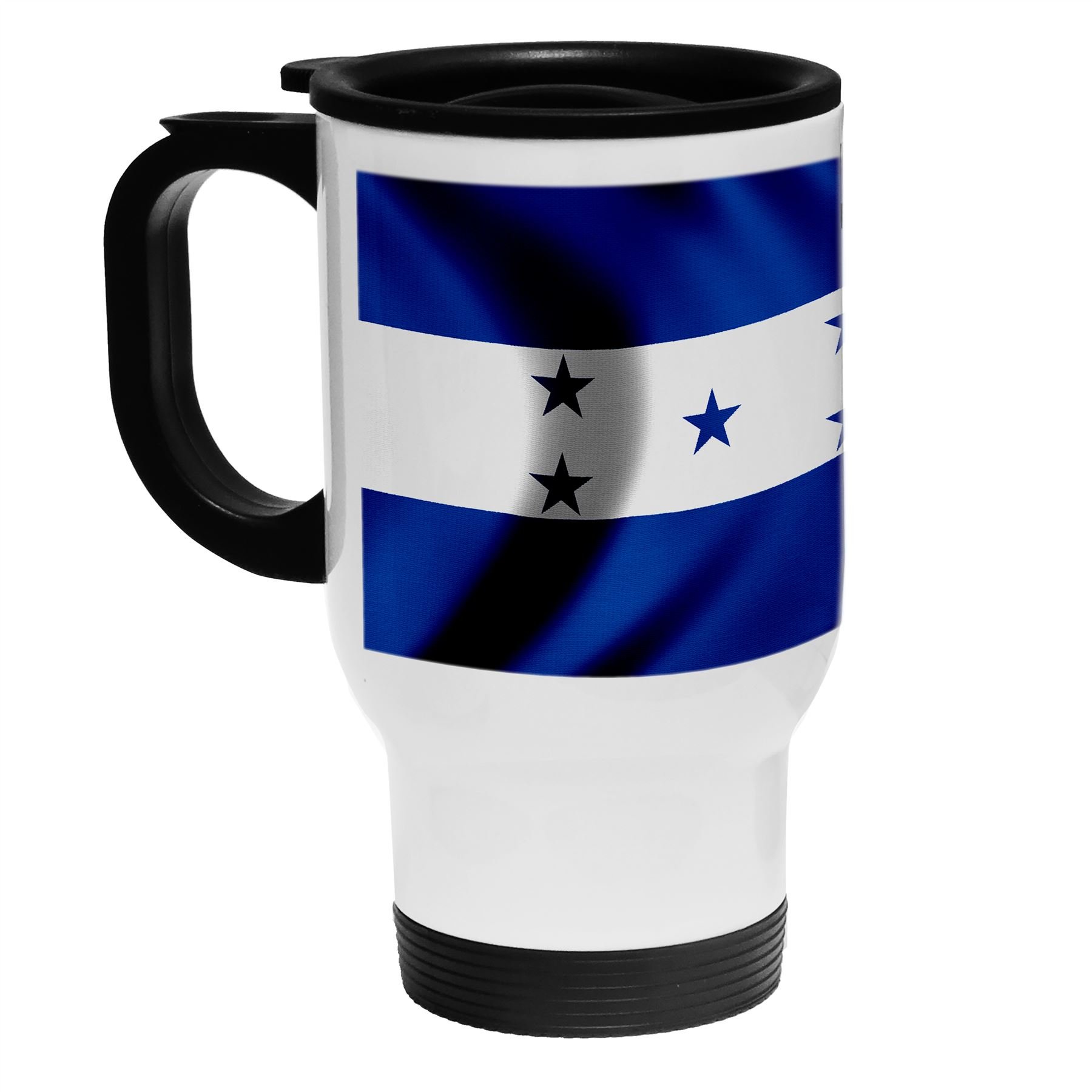 ExpressItBest White Stainless Steel Coffee/Travel Mug - Flag of Honduras (Honduran) - Soccer