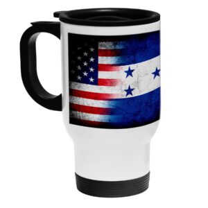 expressitbest white stainless steel coffee/travel mug - flag of honduras (honduran) - rustic/usa