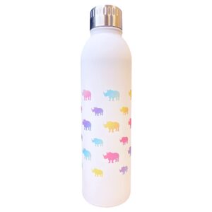 San Diego Zoo Save the Chubby Unicorns Water Bottle, Pastel Rainbow Design, 17oz Double-Walled Stainless Steel, Twist-Off Lid