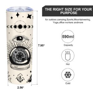 ATHAND Magic Witch Hand Eye 20oz Skinny Tumblers Cup Coffee Mug with Lid Stainless Steel Skinny Tumblers