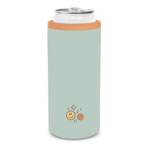 insulated stainless steel slim-can cooler by studio oh! - happiness potion - 12-ounce double-wall construction with full-color artwork & secure screw-on lid