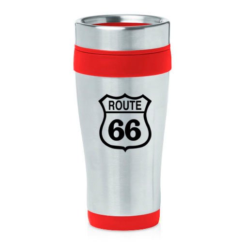 16oz Insulated Stainless Steel Travel Mug Route 66 (Red)