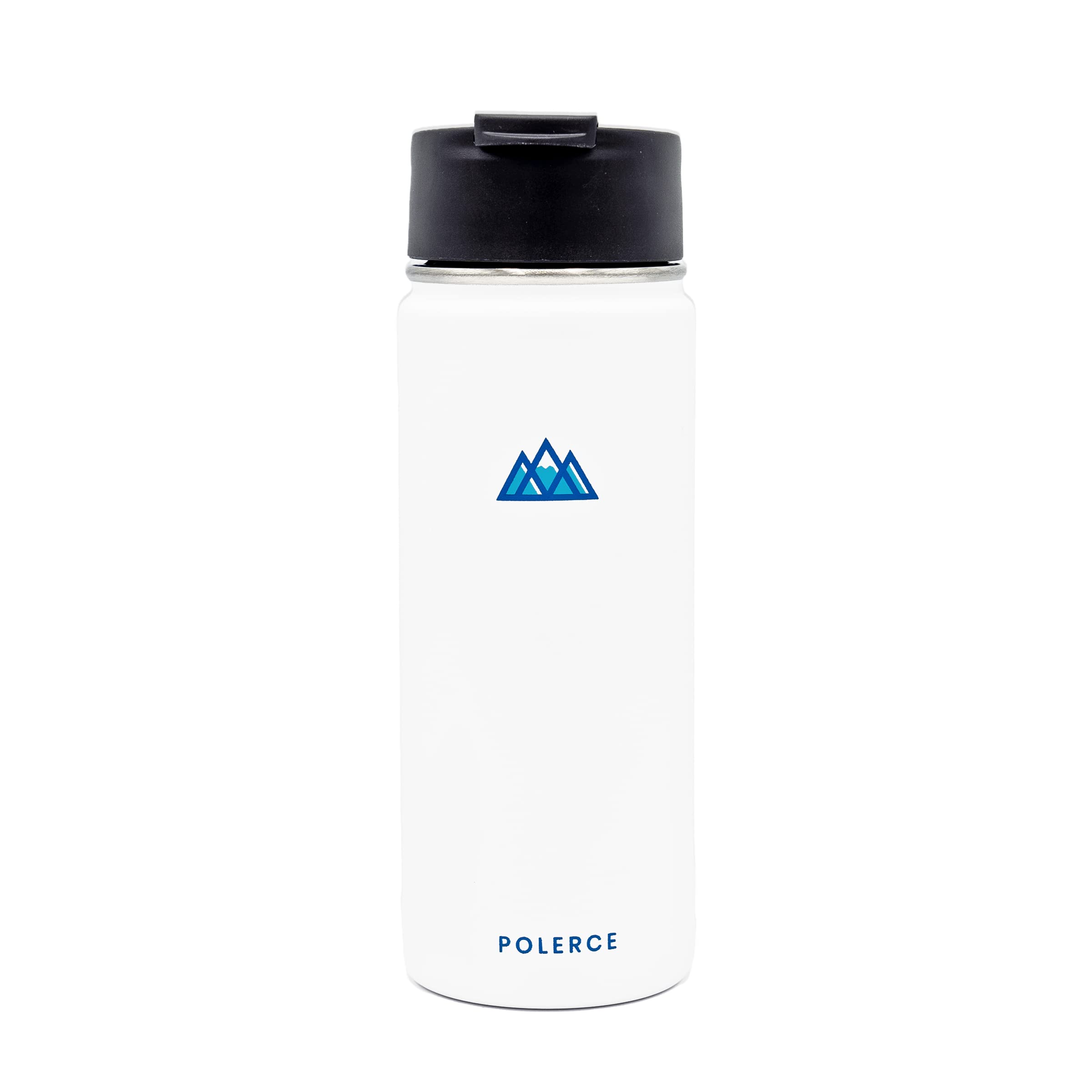 Castellanos Wide Mouth Coffee Flip Lid by Polerce (Black) - Compatible with All Wide Mouth Bottles (Hydroflask, Yeti, etc) - BPA-Free - Leak-Proof
