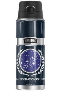 star trek united federation of planets thermos stainless king stainless steel drink bottle, vacuum insulated & double wall, 24oz