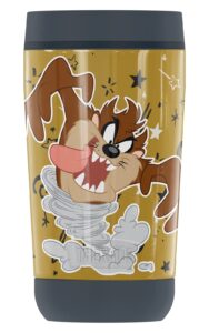 thermos looney tunes taz star pattern guardian collection stainless steel travel tumbler, vacuum insulated & double wall, 12 oz.