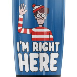 Logovision Where's Waldo Im Right Here Stainless Steel Tumbler 20 oz Coffee Travel Mug/Cup, Vacuum Insulated & Double Wall with Leakproof Sliding Lid | Great for Hot Drinks and Cold Beverages