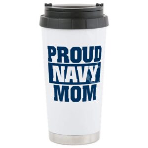 cafepress us navy proud navy mom stainless steel travel mug stainless steel travel mug, insulated 20 oz. coffee tumbler
