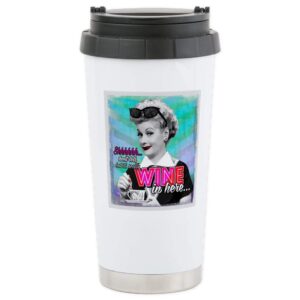 cafepress i love lucy: wine stainless steel travel mug stainless steel travel mug, insulated 20 oz. coffee tumbler