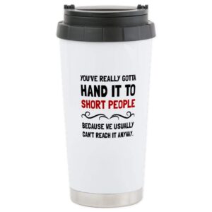 cafepress short people travel mug stainless steel travel mug, insulated 20 oz. coffee tumbler