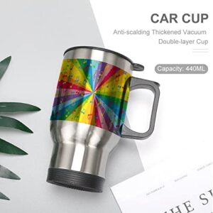 Music Notes with Colorful 14 Oz Coffee Tumbler with Handle Insulated Stainless Steel Car Mug Travel Cup Silver-Style