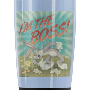 Looney Tunes Bugs Bunny I'm The Boss Stainless Steel Tumbler 20 oz Coffee Travel Mug/Cup, Vacuum Insulated & Double Wall with Leakproof Sliding Lid | Great for Hot Drinks and Cold Beverages