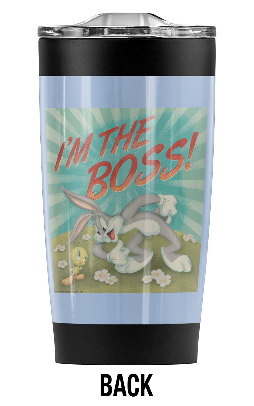 Looney Tunes Bugs Bunny I'm The Boss Stainless Steel Tumbler 20 oz Coffee Travel Mug/Cup, Vacuum Insulated & Double Wall with Leakproof Sliding Lid | Great for Hot Drinks and Cold Beverages