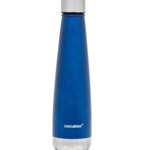 Costablue Santa Monica Vacuum Insulated Double Wall Stainless Steel Water Bottle 500 ml, Push Open & Close Lid, Reusable Water Flask – 17 Ounces, Moonlight Blue & Ocean Blue Combo