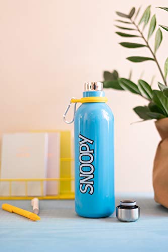 Grupo Erik Snoopy Metal Hot&Cold Bottle 500ml - 17 oz | Snoopy Gifts | Hot And Cold Water Bottle | 500ml Water Bottle | Water Bottle Metal | Cute Water Bottle