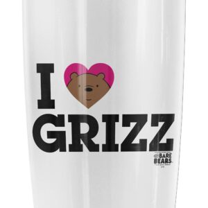 Logovision We Bare Bears Heart Grizz Stainless Steel Tumbler 20 oz Coffee Travel Mug/Cup, Vacuum Insulated & Double Wall with Leakproof Sliding Lid | Great for Hot Drinks and Cold Beverages