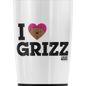 Logovision We Bare Bears Heart Grizz Stainless Steel Tumbler 20 oz Coffee Travel Mug/Cup, Vacuum Insulated & Double Wall with Leakproof Sliding Lid | Great for Hot Drinks and Cold Beverages