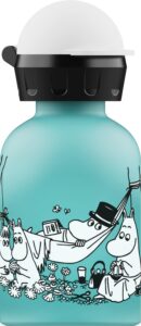 sigg x moomin picnic kids drinking bottle (0.3 l), non-toxic children's water bottle with leak-proof lid, made in switzerland aluminium flask for water