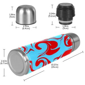 Stainless Steel Leather Vacuum Insulated Mug Crazy Colors Thermos Water Bottle for Hot and Cold Drinks Kids Adults 16 Oz