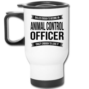 shirt luv animal control officer travel mug gifts - funny appreciation thank you for men women new job 14 oz mug white