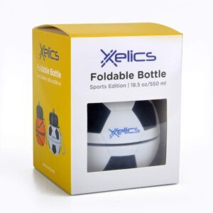 Xelics Kids Sports Water Bottle Collapsible Soccer Ball Shaped Design Reusable Drinking Cup Leak Proof Shockproof Squeezable Compact Excellent Gift Develop Children's Sports Interest 550ml/19 oz