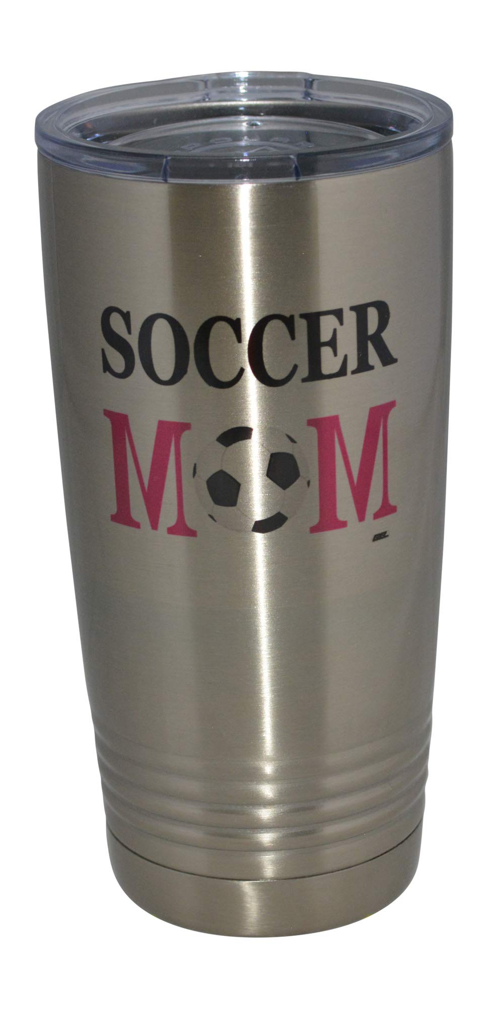 Rogue River Tactical Funny Soccer Mom 20 Oz. Travel Tumbler Mug Cup w/Lid Stainless Steel Hot or Cold Mother's Day