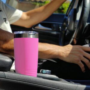 LaserGram 20oz Vacuum Insulated Tumbler Mug, Princess Crown, Personalized Engraving Included (Pink)