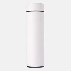 mmsa insulated tumbler bottle with led temperature display in fahrenheit (white)