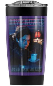 logovision riverdale jughead jones stainless steel tumbler 20 oz coffee travel mug/cup, vacuum insulated & double wall with leakproof sliding lid | great for hot drinks and cold beverages