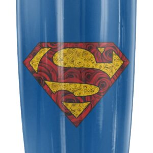 Logovision Superman Rosey Shield Stainless Steel Tumbler 20 oz Coffee Travel Mug/Cup, Vacuum Insulated & Double Wall with Leakproof Sliding Lid | Great for Hot Drinks and Cold Beverages