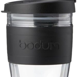 BODUM JOYCUP Travel Mug, double wall, 0.3 l, black band, Plastic