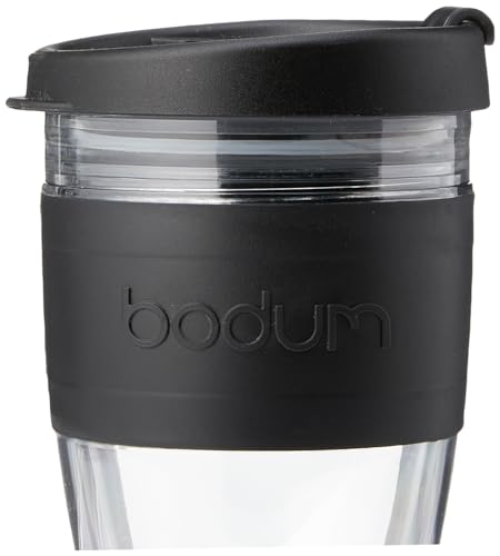 BODUM JOYCUP Travel Mug, double wall, 0.3 l, black band, Plastic