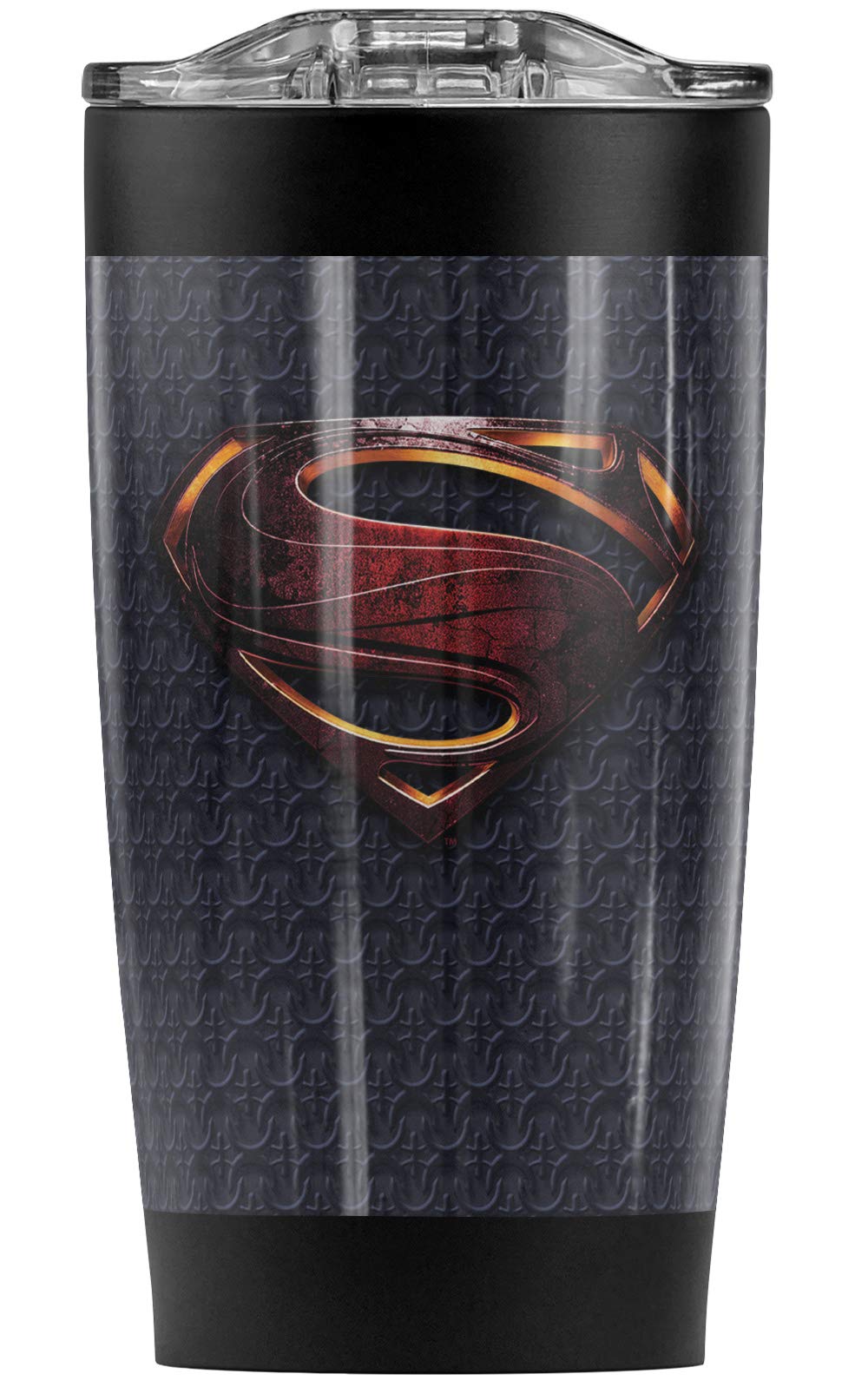 Justice League Movie Superman Logo Stainless Steel Tumbler 20 oz Coffee Travel Mug/Cup, Vacuum Insulated & Double Wall with Leakproof Sliding Lid