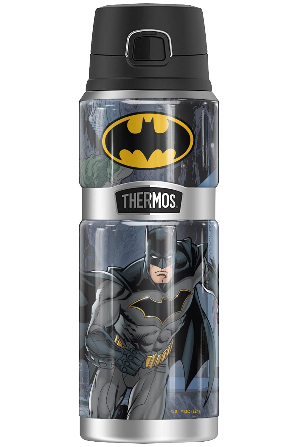 Batman Batman Batcave THERMOS STAINLESS KING Stainless Steel Drink Bottle, Vacuum insulated & Double Wall, 24oz