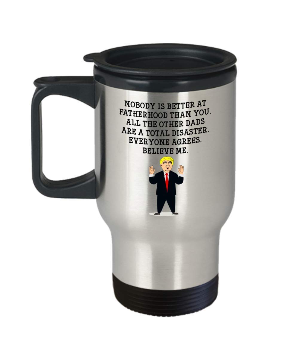 SpreadPassion Dad Trump Head Travel Mug - 14 oz Insulated Tumbler