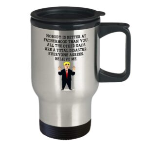 SpreadPassion Dad Trump Head Travel Mug - 14 oz Insulated Tumbler