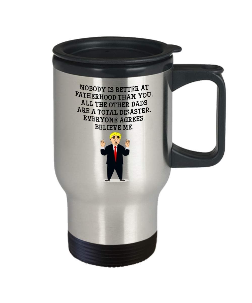 SpreadPassion Dad Trump Head Travel Mug - 14 oz Insulated Tumbler