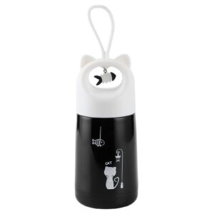 uxsiya animal ear shaped lid vacuum flask insulation vacuum cup for for milk(white kitten), kitchen home appliances