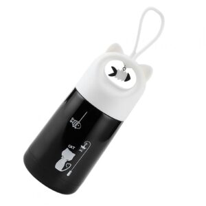 Uxsiya Animal Ear Shaped Lid Vacuum Flask Insulation Vacuum Cup for for Milk(White kitten), kitchen Home Appliances