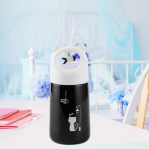 Uxsiya Animal Ear Shaped Lid Vacuum Flask Insulation Vacuum Cup for for Milk(White kitten), kitchen Home Appliances