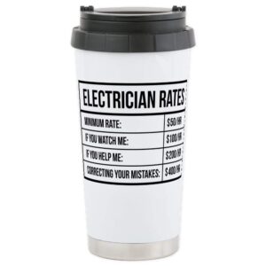 cafepress electrician rates 16 oz stainless steel travel mug stainless steel travel mug, insulated 20 oz. coffee tumbler
