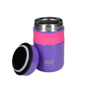 Built Double Wall Vacuum Insulated Flask for Hot and Cold Foods, 490 ml, Purple