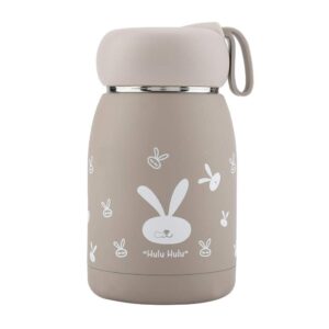 water bottle stainless steel cute rabbit pattern vacuum cup mug vacuum insulated thermal hot cup coffee tea sports festival keeping ice-cold(coffee)