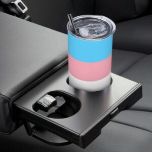 LIICHEES Transgender Pride flag Stainless Steel Vacuum Insulated Tumbler 20oz Coffee Cups Travel Mug Water Cup with Metal Straw Cleaning Brush