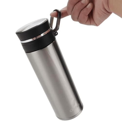 Tea Thermos with Infuser, 18 oz Stainless Steel Double Wall Insulated Ozizo Flask with Leakproof Lid