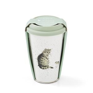 Wrendale WNLU78753-XW Travel Mug (Cat), Porcelain Multi Coloured, 16.5 x 16.5 x 15 cm