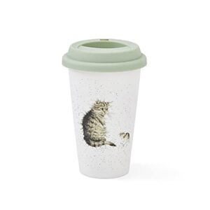 Wrendale WNLU78753-XW Travel Mug (Cat), Porcelain Multi Coloured, 16.5 x 16.5 x 15 cm